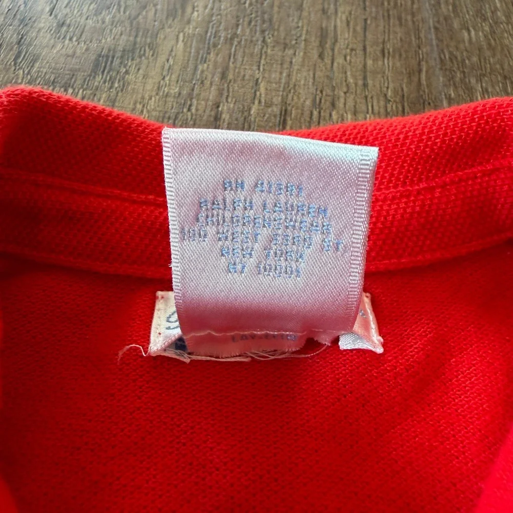 Ralph Lauren Baby‎ Red Polo Romper 3M Embroidered Pony Long Sleeve